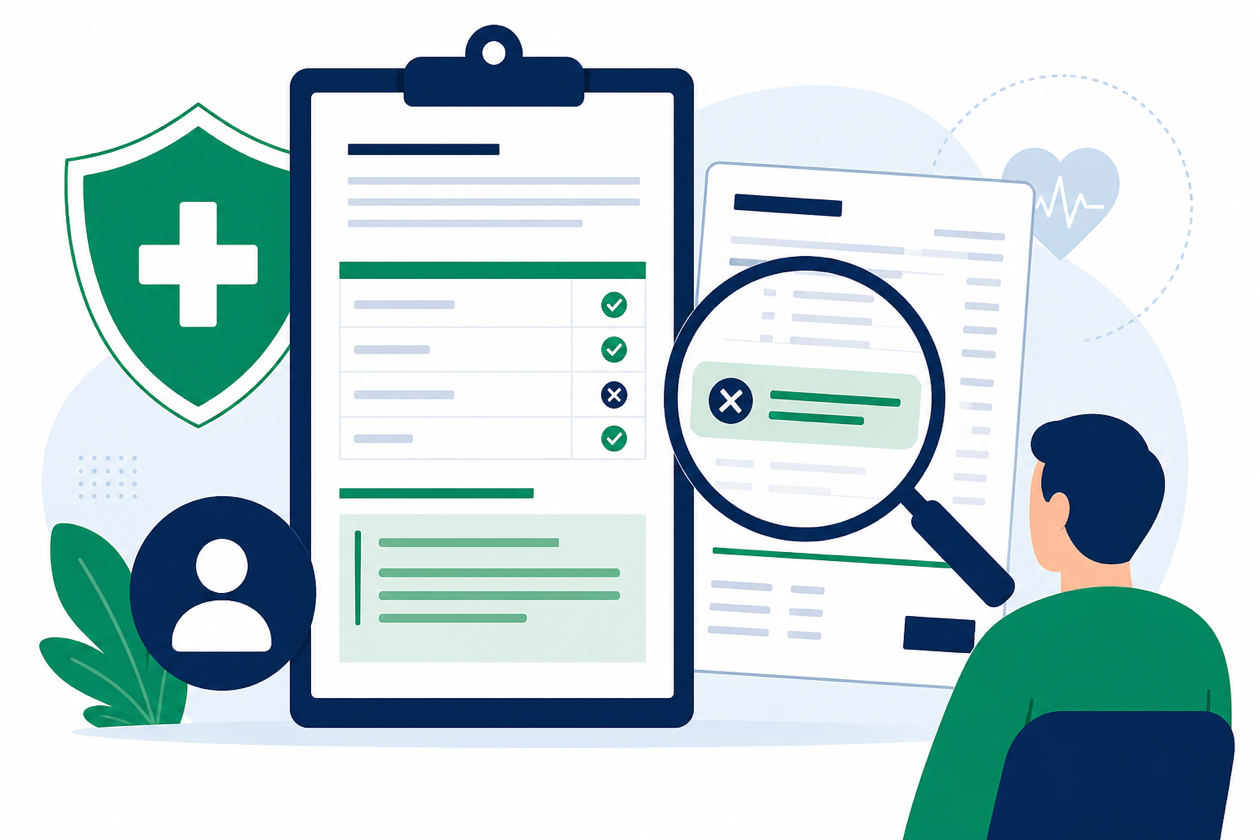 PR-204 not covered benefit denial guide showing plan exclusion review, patient responsibility on remittance advice, and internal appeal steps