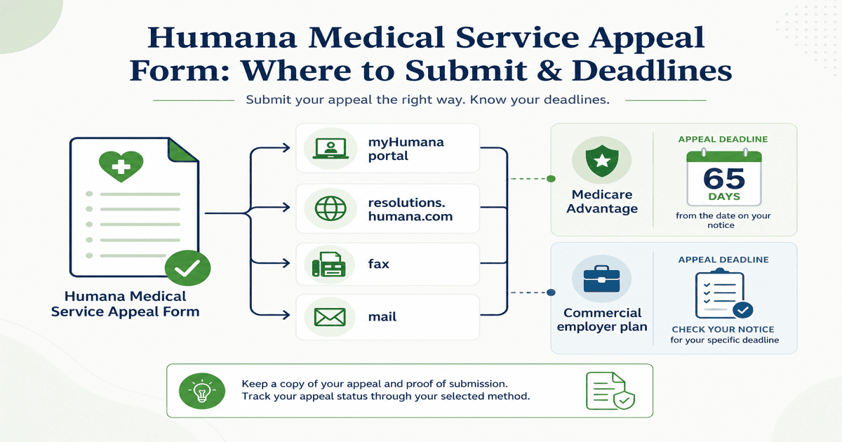 Flowchart showing Medicare appeal form paths for Original Medicare CMS-20027, Medicare Advantage plan reconsideration, and Part D coverage determination
